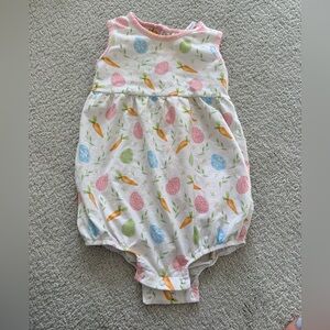Stitchy fish Easter Print bubble Romper Size 2T Cute Spring Bow